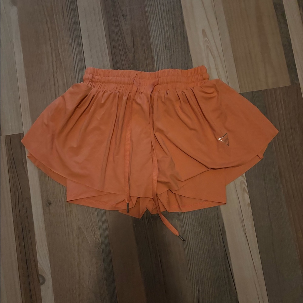 Gymshark Orange Athletic Shorts with Elastic Waistband